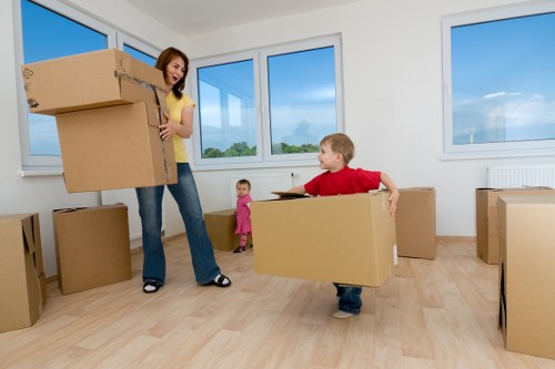 Moving truck prepared for a house relocation in Harrow