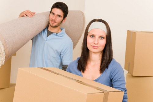 Local Harrow moving van navigating residential streets