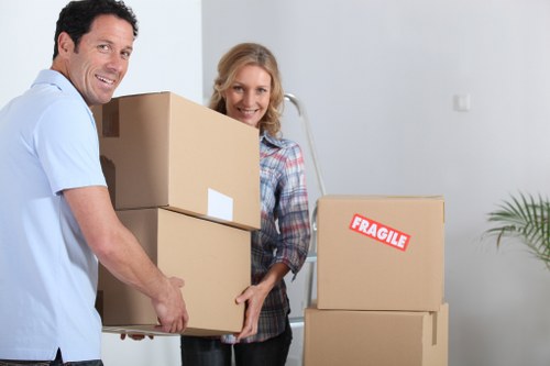 A professionally handled piano move through a Harrow residential access route